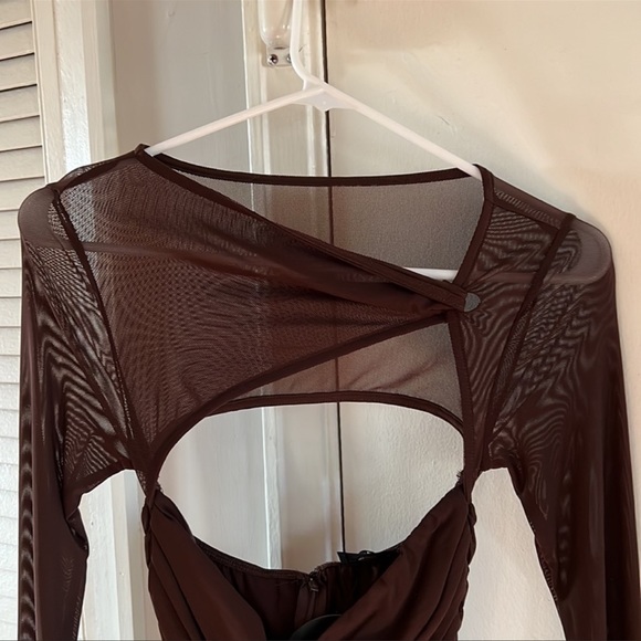 White Fox Boutique Chocolate Brown Been A Minute Mini Dress - Picture 5 of 8